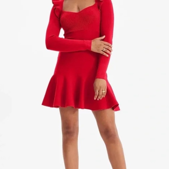 EXPRESS red sweater dress - Picture 1 of 4